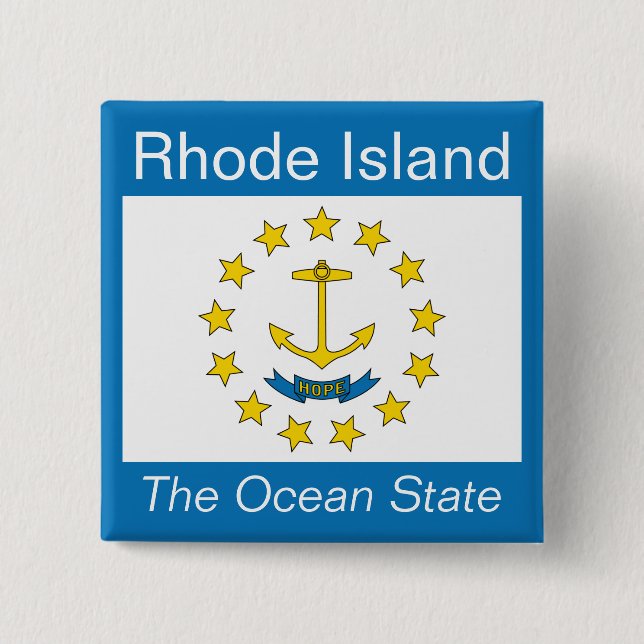 Rhode Island Flaggen-Knopf Button (Vorderseite)