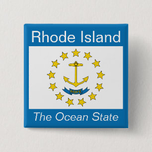 Rhode Island Flaggen-Knopf Button