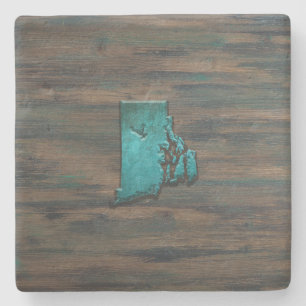 Rhode Island Form Aquamarin Steinuntersetzer