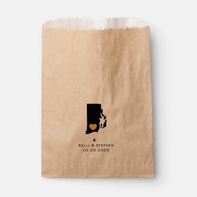 Rhode Island Gastgeschenk Hochzeit Leckerei Säcke, Geschenktütchen (Vorderseite)