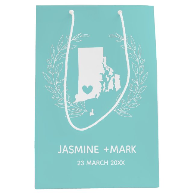 Rhode Island-Gastgeschenke Hochzeiten Mittlere Geschenktüte (Vorderseite)