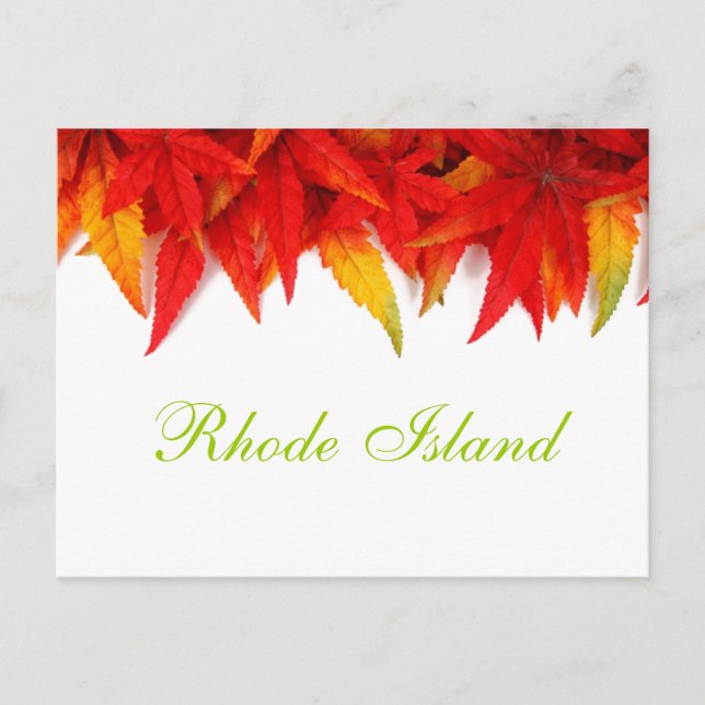 Rhode Island Herbstleaves Postkarte (Vorderseite)