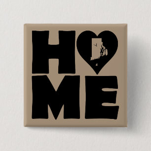 Rhode Island Home Heart State Button Badpin