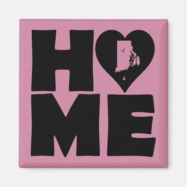 Rhode Island Home Heart State Fridge Magnet (Devant)