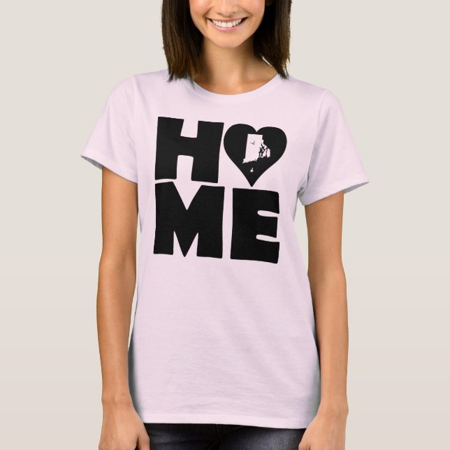 Rhode Island Home Heart State Tees T-Shirt (Vorderseite)