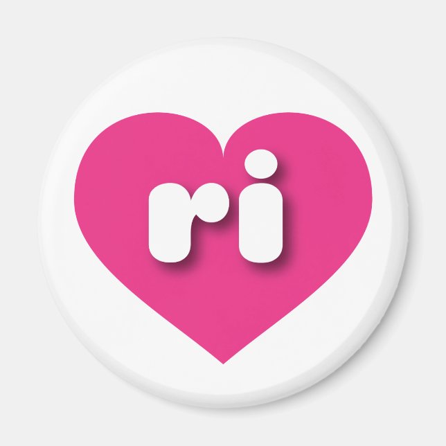 Rhode Island Hot-Rosa-Herz - I Liebe ri Magnet (Vorne)