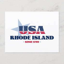 Rhode Island in Rot, Weiß und Blau Postkarte