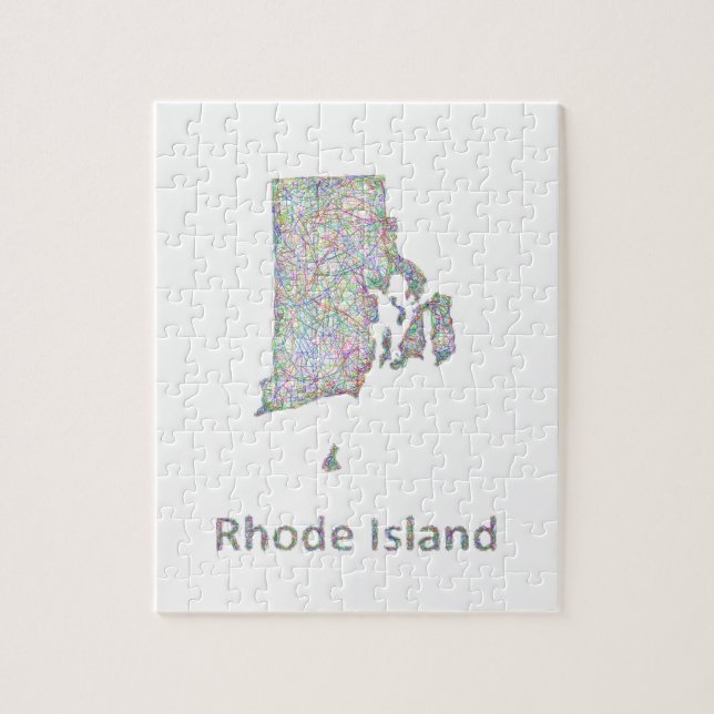 Rhode Island Karte (Vertikal)