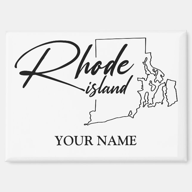 Rhode Island Karte Einfaches Minimalistisches Souv Magnet (Vorderseite)