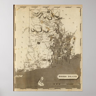 Rhode Island Karte von Arrowsmith Poster