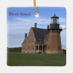 Rhode Island Leuchtturm-Weihnachtsbaumschmuck Keramikornament