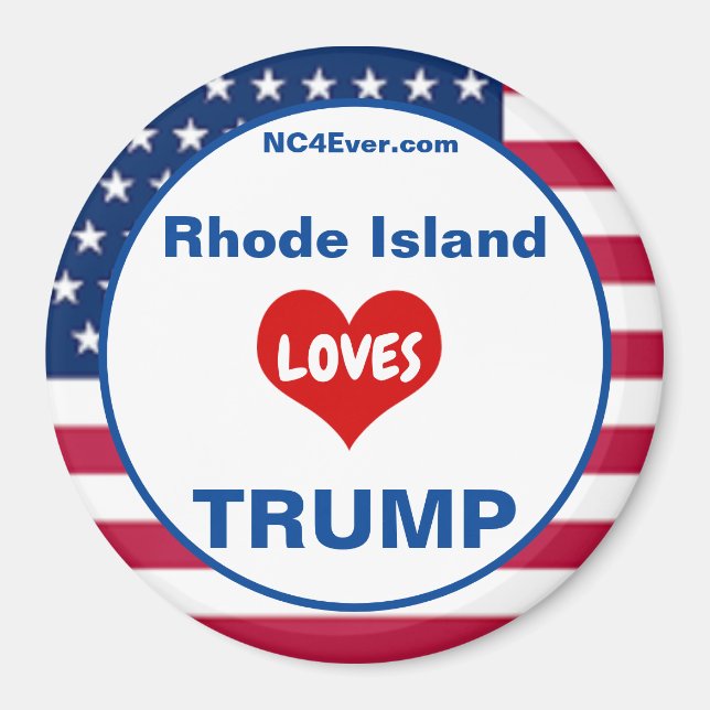 Rhode Island LIEBEN TRUMP Patriotic Kühlschrank Magnet (Vorne)