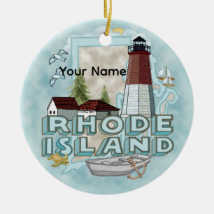 Rhode Island Lighthouse Keramik Ornament