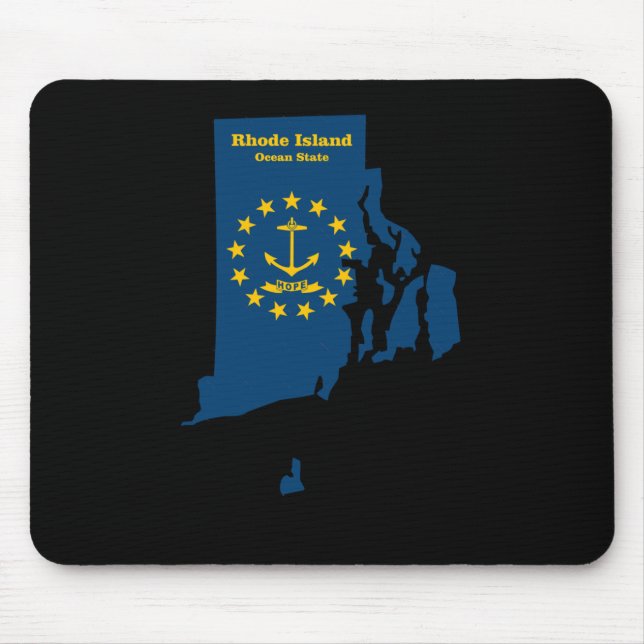 Rhode Island Map Flaggenaufkleber Mousepad (Vorne)