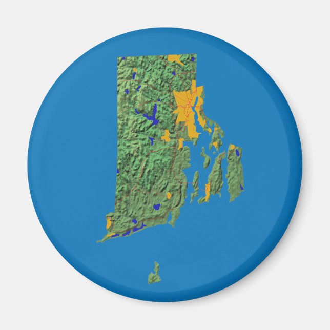 Rhode Island Map Magnet (Vorne)