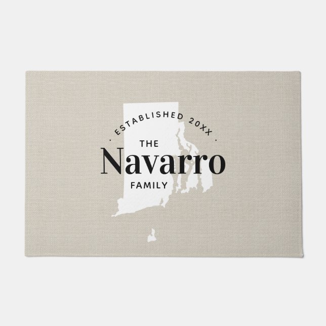Rhode Island Monogram Staat Doormat Fußmatte (Vorderseite)