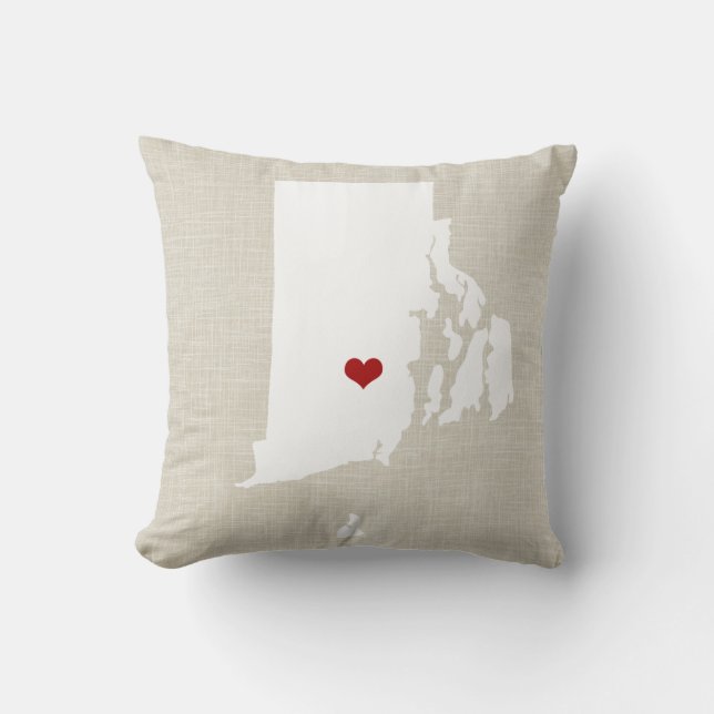 Rhode Island neues Zuhause-Staats-Kissen 16" x 16" Kissen (Vorderseite)