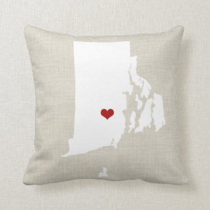 Rhode Island neues Zuhause-Staats-Kissen 16" x 16" Kissen