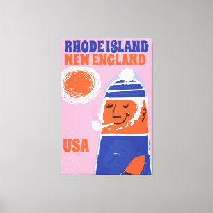 Rhode Island, New England Fischer Vintage Poster Leinwanddruck