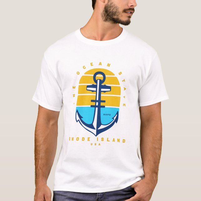 Rhode Island Ocean Staat T-Shirt (Vorderseite)