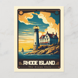 Rhode Island | Patriotischer Geist Vintag Postkarte