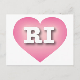 Rhode Island Pink Fade Heart - I Liebe RI Postkarte