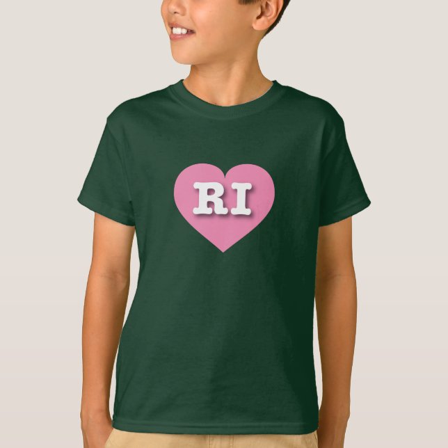 Rhode Island Pink Heart - I Liebe RI T - Shirt (Vorderseite)