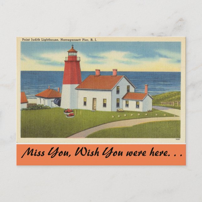 Rhode Island, Point Judith Lighthouse Postkarte (Vorderseite)