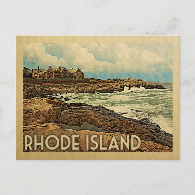 Rhode Island Postcard Coast Vintage Postkarte (Vorderseite)