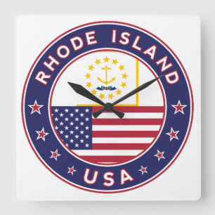 Rhode Island Quadratische Wanduhr