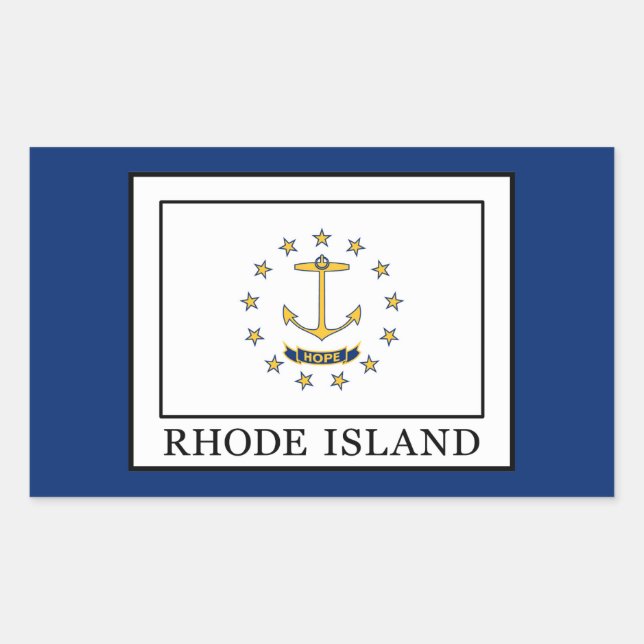 Rhode Island Rechteckiger Aufkleber (Vorderseite)