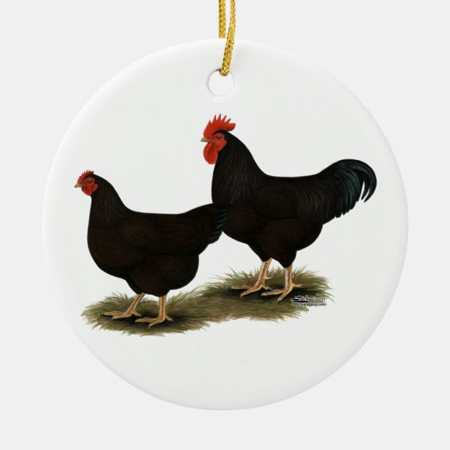 Rhode Island Red Bantams Keramik Ornament (Vorne)