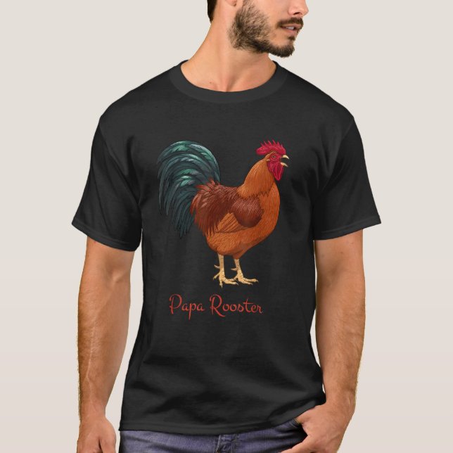 Rhode Island Red Chicken Papa Rooster Bird Liebhab T-Shirt (Vorderseite)