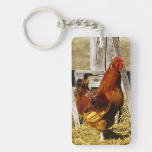 Rhode Island Red Hahn Schlüsselanhänger