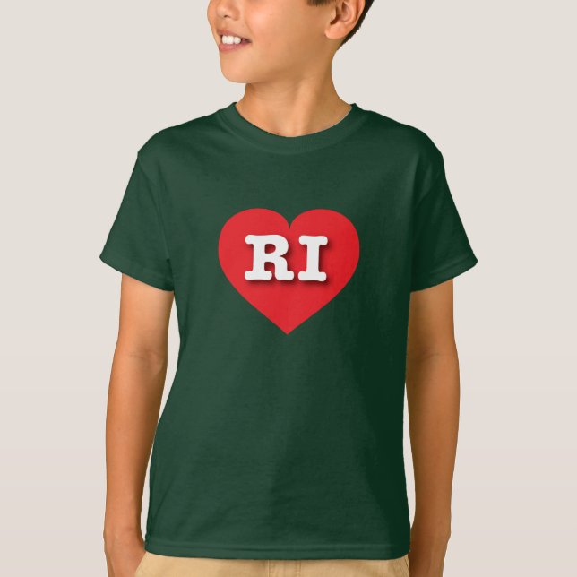 Rhode Island Red Heart - I Liebe RI T-Shirt (Vorderseite)