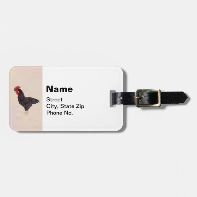 Rhode Island Red Rooster Gepäckanhänger (Vorderseite horizontal)