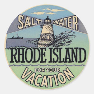 Rhode Island Reise in alten Zeiten Runder Aufkleber