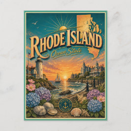Rhode Island Retro-Reise-Andenken-Postkarte Postkarte