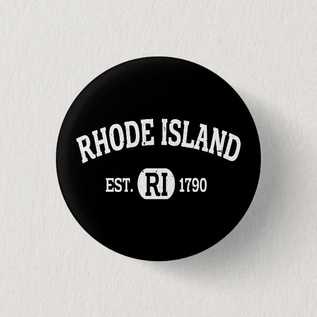 Rhode Island Retro Vintag Rhode Island Ri Button (Vorderseite)