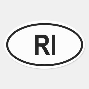 Rhode Island "RI" Ovaler Aufkleber
