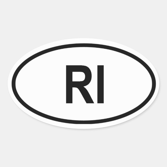 Rhode Island "RI" Ovaler Aufkleber (Vorderseite)