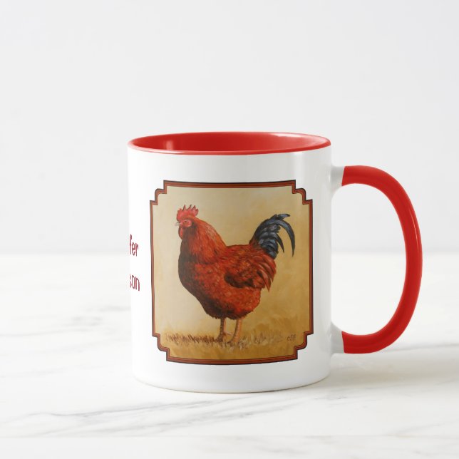 Rhode Island Rooster Chicken Tasse (Rechts)
