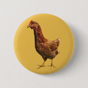 Rhode Island Rot-Henne-Huhn-Knopf Button