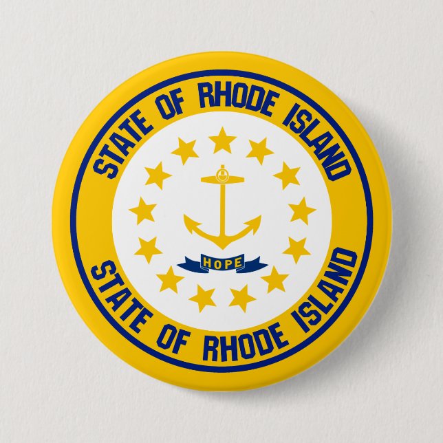 Rhode Island RundEmblem Button (Vorderseite)