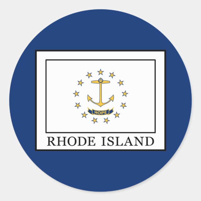 Rhode Island Runder Aufkleber (Vorderseite)