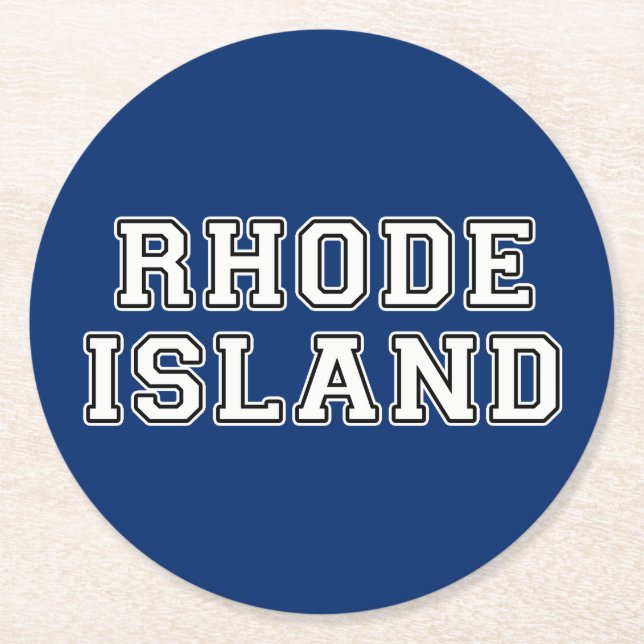 Rhode Island Runder Pappuntersetzer (Vorderseite)