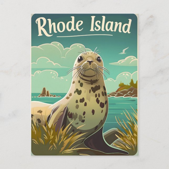Rhode Island Siegel Postkarte (Vorderseite)