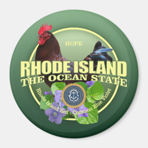 Rhode Island Staat Bird & Blume Magnet