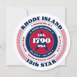 Rhode Island Staat Circular Typografy Flat Card