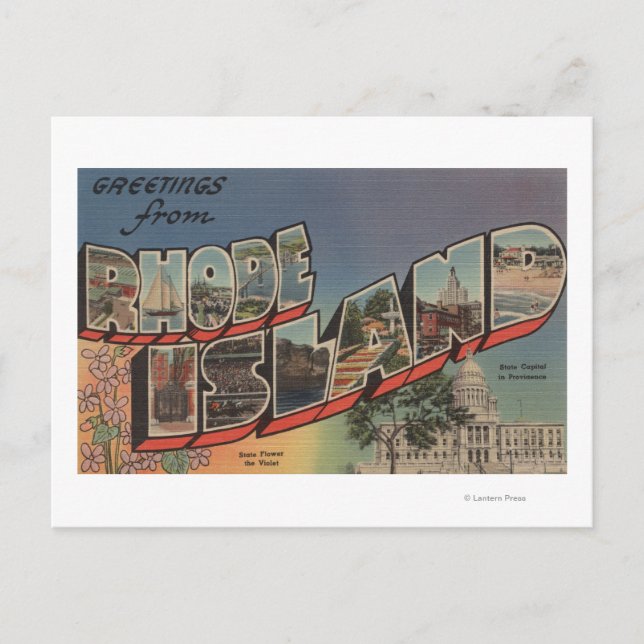 Rhode Island (Staat Hauptstadt/Blume) Postkarte (Vorderseite)